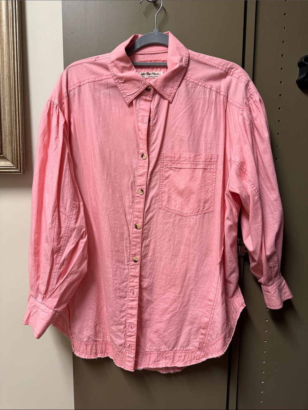 We The Free Soft Coral Button-Down Shirt